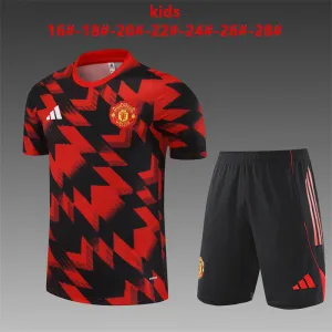 Manchester United 2025/26 Set Allenamento Bambino Rosso Nero