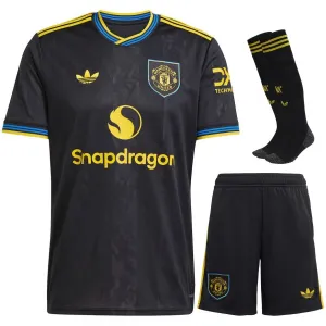 Manchester United 2025/26 Completo bambini maglia terza - Nera