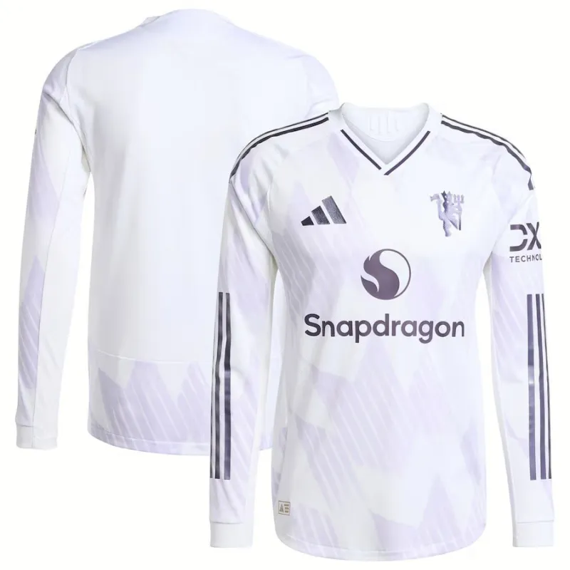 Manchester United 2025/26 Away Long Sleeve Jersey - White