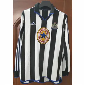 Camiseta retró de casa de manga larga de Newcastle United 1999/00 - Negro/Blanco