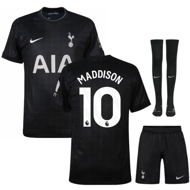 Tottenham Hotspur MADDISON 2025/26 Auswärts Kindertrikot mit Hose - Schwarz