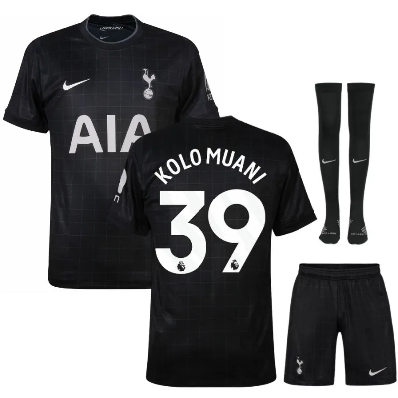 Tottenham Hotspur KOLO MUANI 2025/26 Away Kids' Kit Jersey - Black