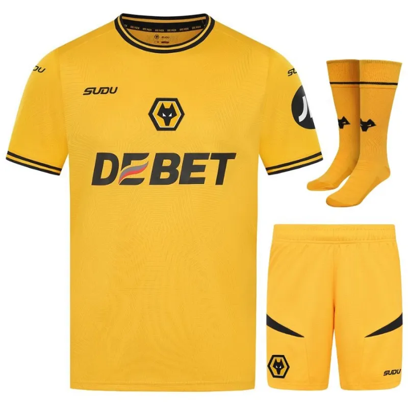 Jeu de maillots pour enfants de domicile de Wolverhampton Wanderers 2024/25 - Jaune