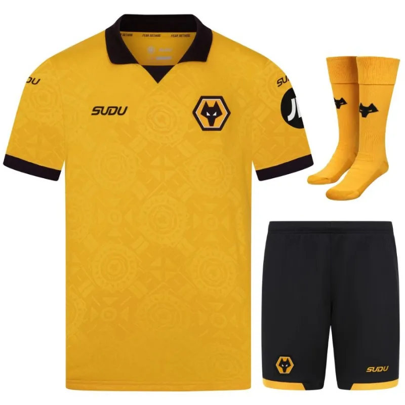 Ensemble maillot enfant Wolves 2025/26 Domicile - Jaune