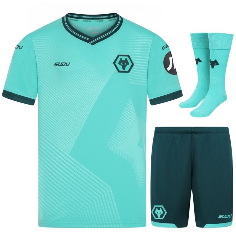 Set maglia bambini Wolves 2025/26 Trasferta - Verde