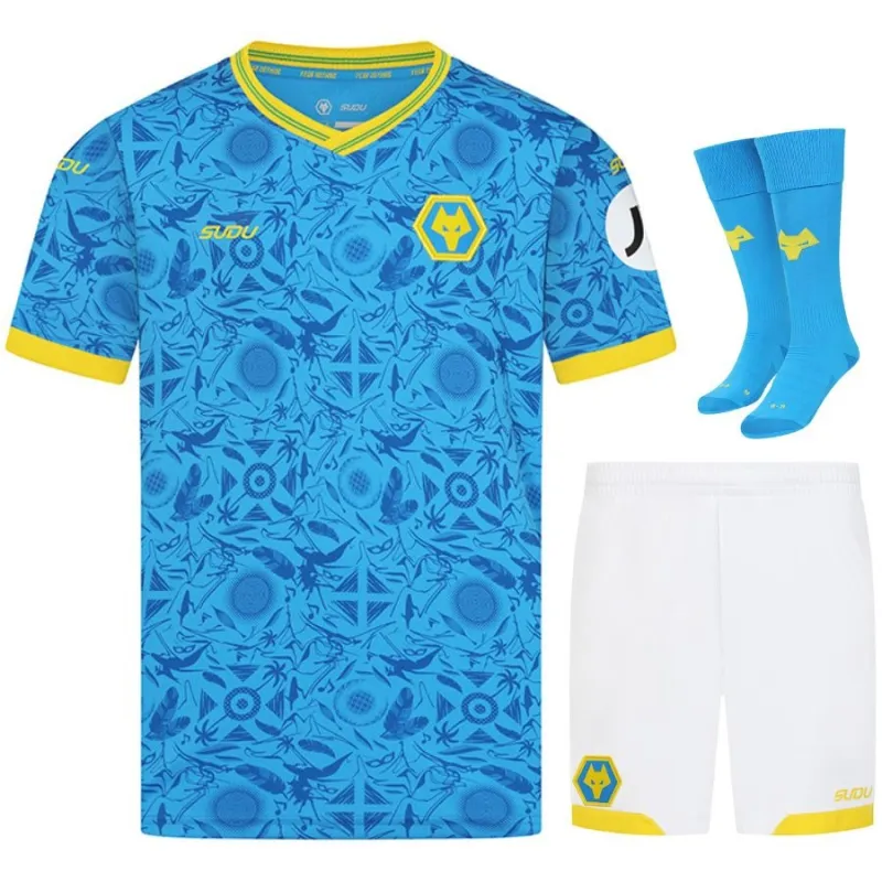 Wolves 2025/26 Maillot Third Enfant avec Short - Bleu