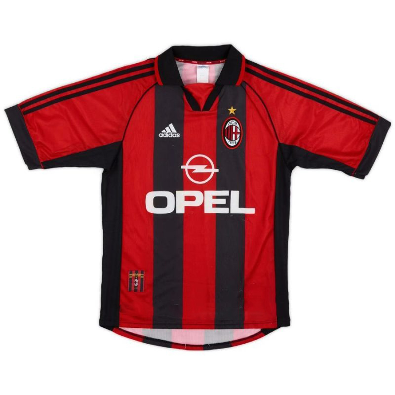 AC Milan MALDINI 1998 2000 Maillot domicile rétro - Rouge/Noir