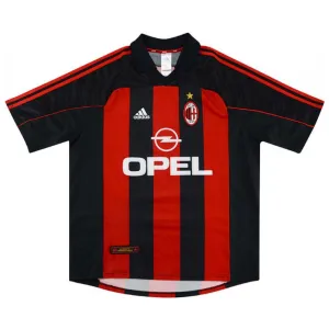 AC Milan 2000 2002 Retro Home Jersey - Red/Black