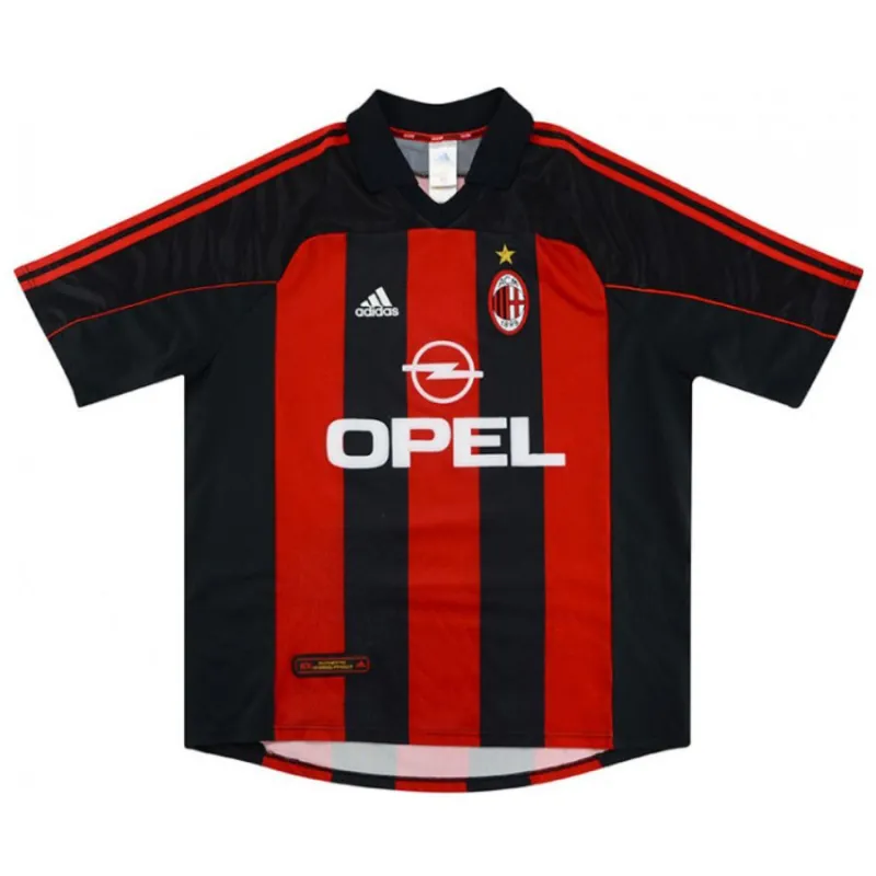 AC Milan 2000 2002 Retro Home Jersey - Red/Black