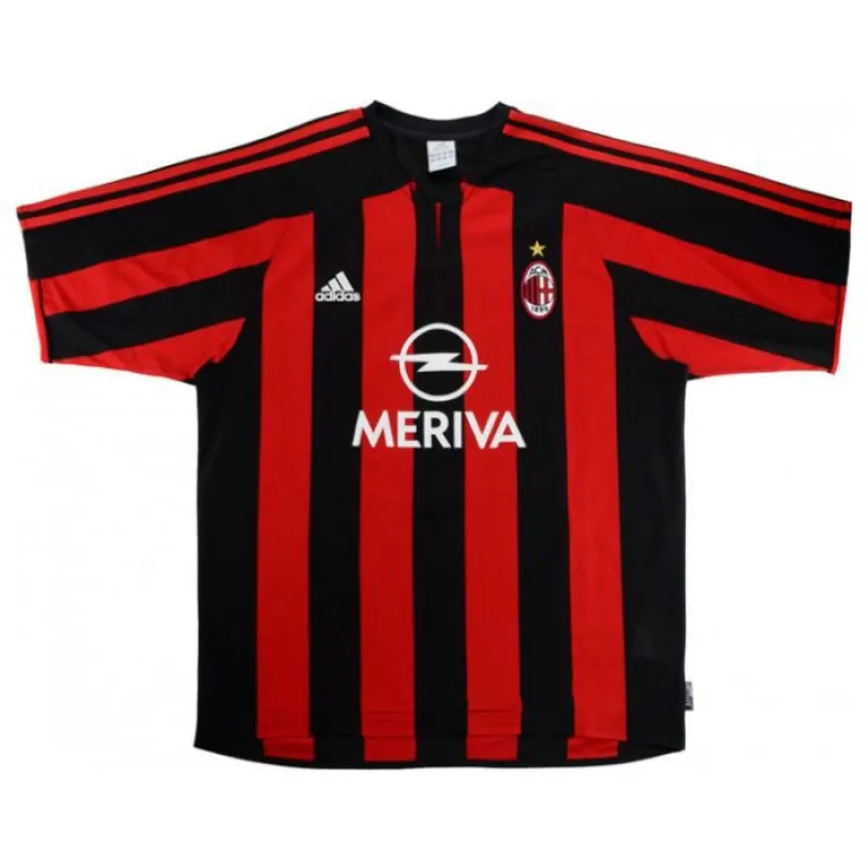 AC Milan 2003/04 Retro Home Jersey - Red/Black