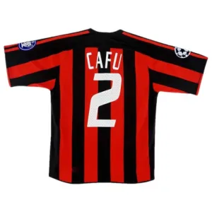 AC Milan CAFU 2003/04 Retro Home Jersey - Red/Black