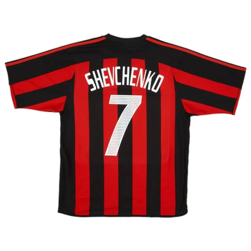 AC Milan SHEVCHENKO 2003/04 Maillot domicile rétro - Rouge/Noir
