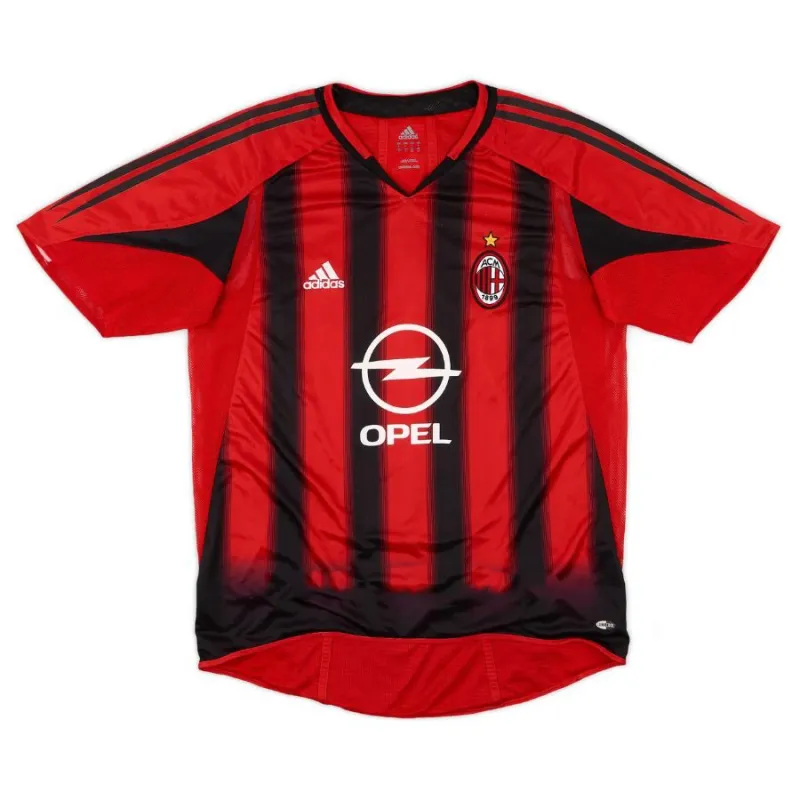 AC Milan 2004/05 Retro Home Jersey - Red/Black