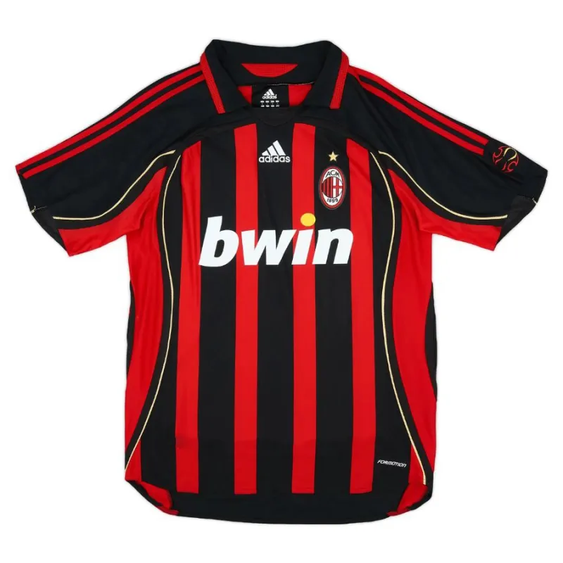 AC Milan 2006/07 Maillot domicile rétro - Rouge/Noir