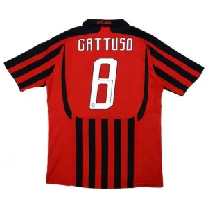 AC Milan GATTUSO 2007/08 Retro Home Jersey - Red/Black