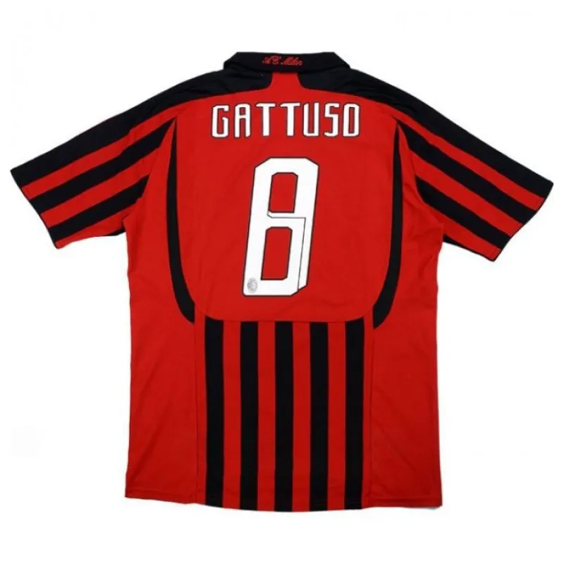 AC Milan GATTUSO 2007/08 Maglia casalinga retrò - Rossa/Nera