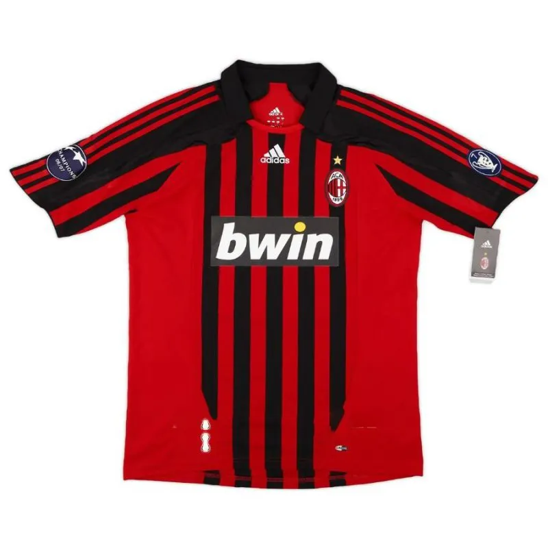 AC Milan KAKA 2007/08 Maillot domicile rétro - Rouge/Noir