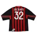 AC Milan BECKHAM 2008/09 Camiseta retro de casa de manga larga - Roja/Negra