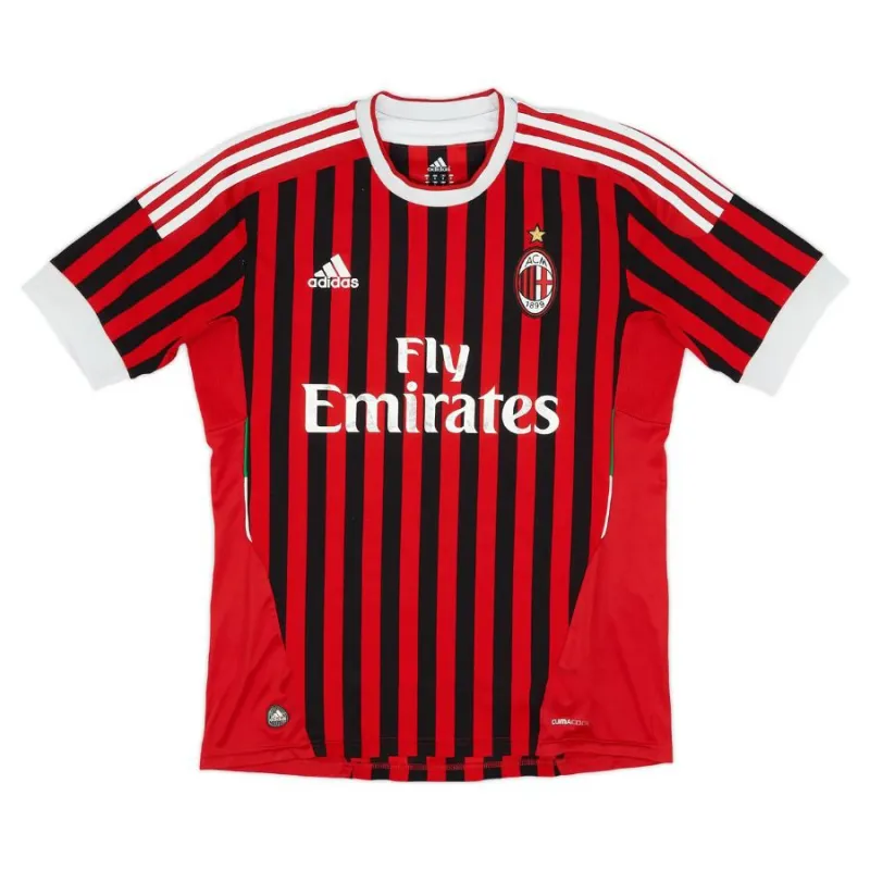 AC Milan 2011/12 Maillot domicile rétro - Rouge/Noir