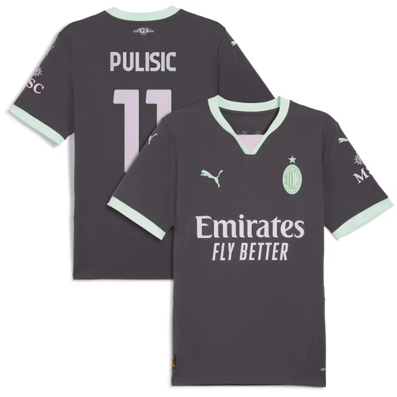 Christian Pulisic's AC Milan 2024/25 Third Jersey - Charcoal Grey