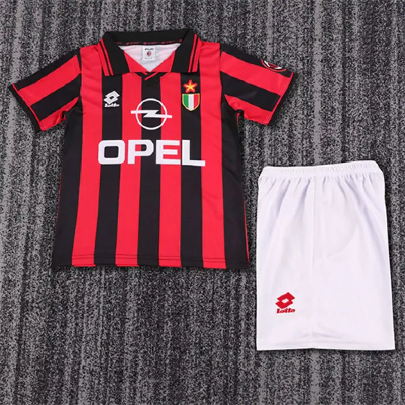 AC Milan 1996/97 Retro Home Children's Jersey - Red