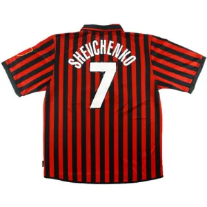 Andrea Shevchenko's AC Milan 1999/00 Centenary Home Retro Jersey - Red, Number 7