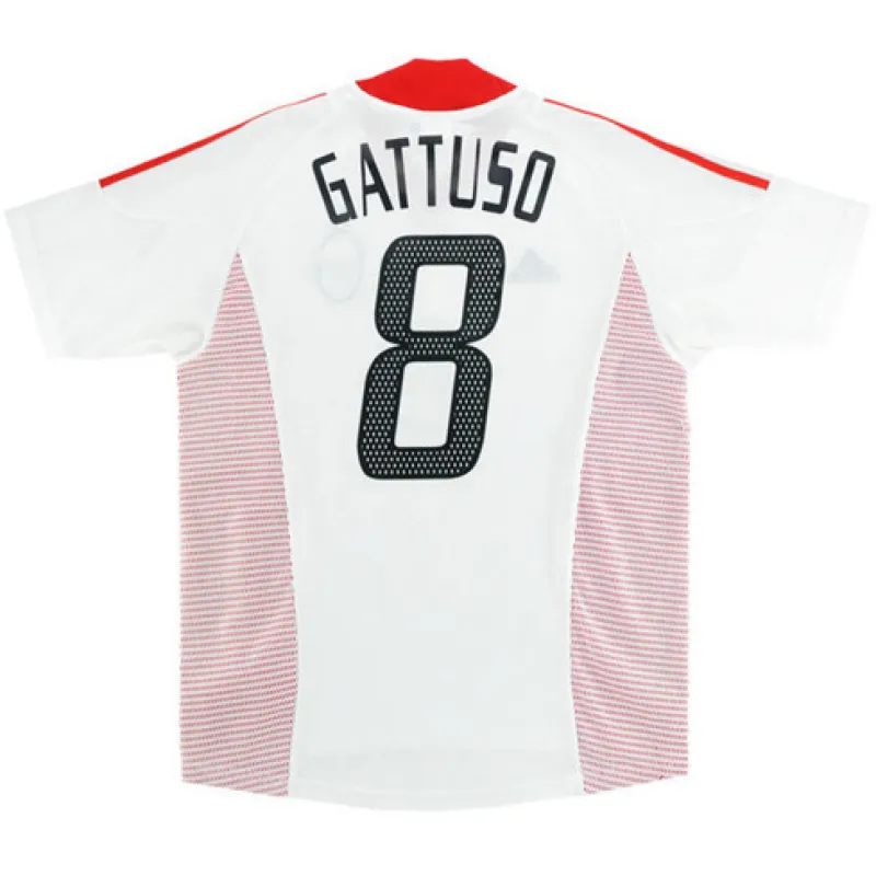 Gennaro Gattuso's AC Milan 2002/03 Away Retro No.8 Jersey - White