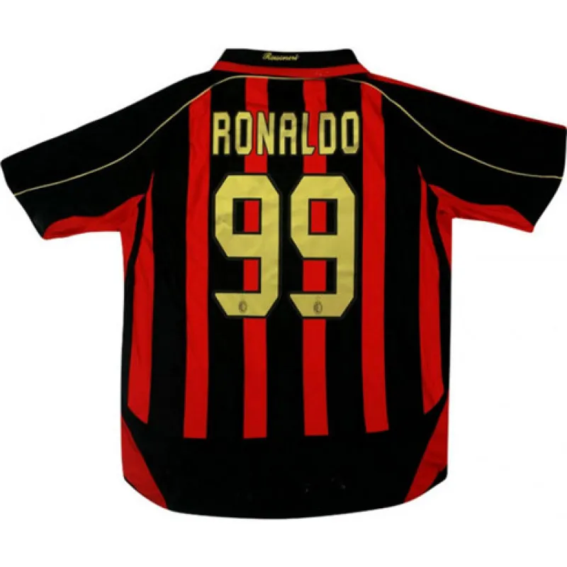 Camiseta retro de local núm. 99 del AC Milan 2006/07 - Roja, Ronaldo