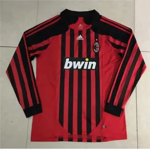 AC Milan 2007/08 Home Long - Sleeve Retro Jersey - Red