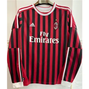 AC Milan 2011/12 Home Long - Sleeve Retro Jersey - Red