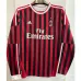 Maillot rétro de domicile à manches longues de l'AC Milan 2011/12 - Rouge