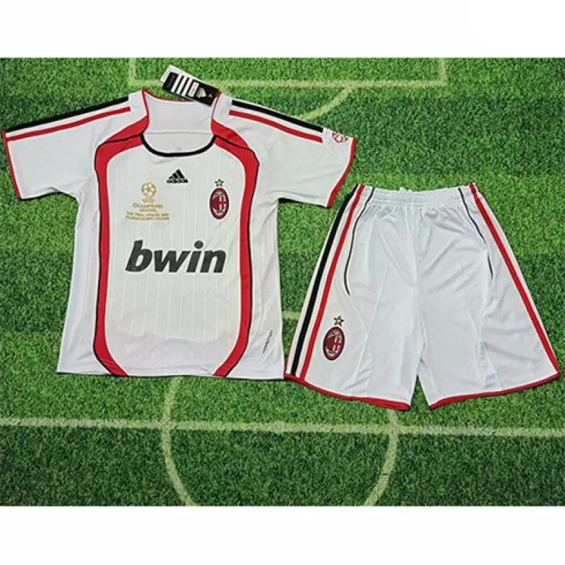 Maglia retro di trasferta per bambini dell'AC Milan 2006/07 - Bianca