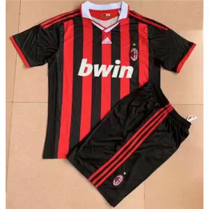 AC Milan 2009/10 Home Retro Kids' Jersey - Red