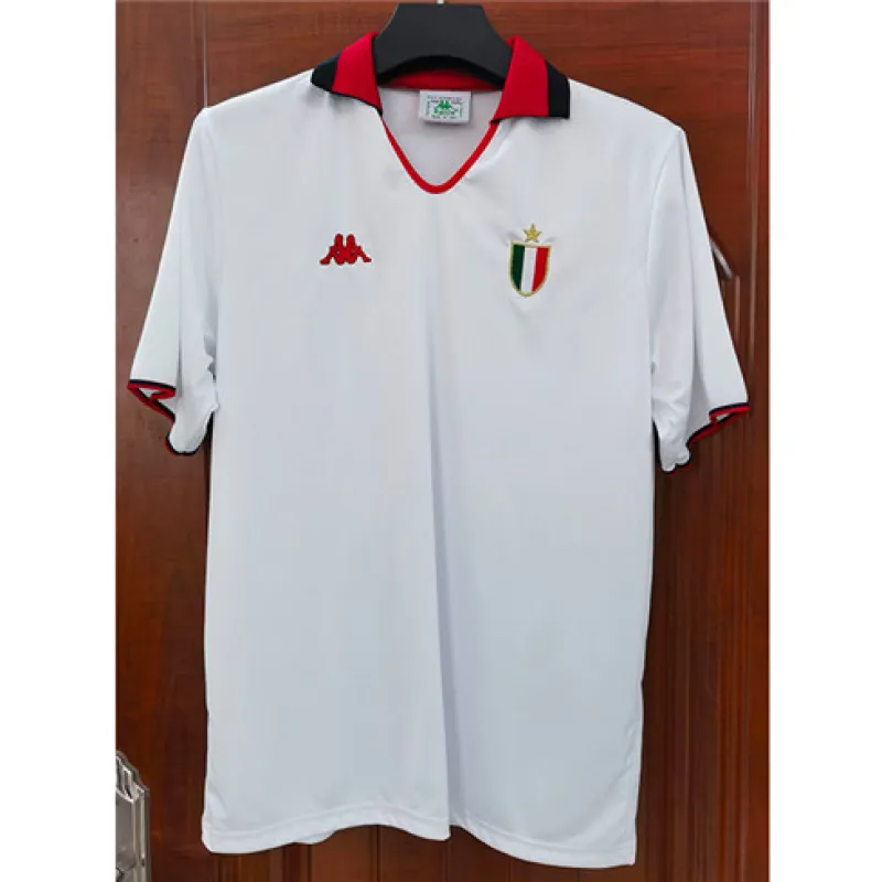 Camiseta retro de la Liga de Campeones UEFA 1988/89 del AC Milan - Blanca