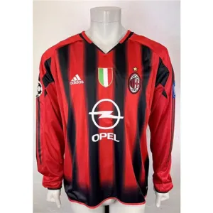 AC Milan 2004/05 Home Retro Long - Sleeve Jersey - Wholesale - Red
