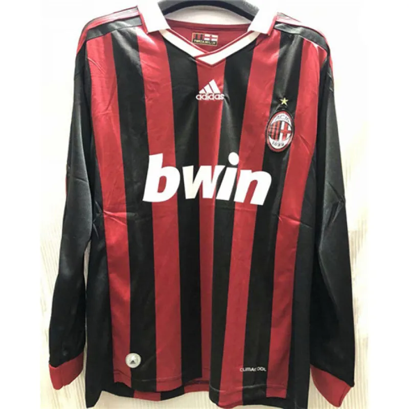 AC Milan 2009 Retro Long - Sleeved Jersey - Red