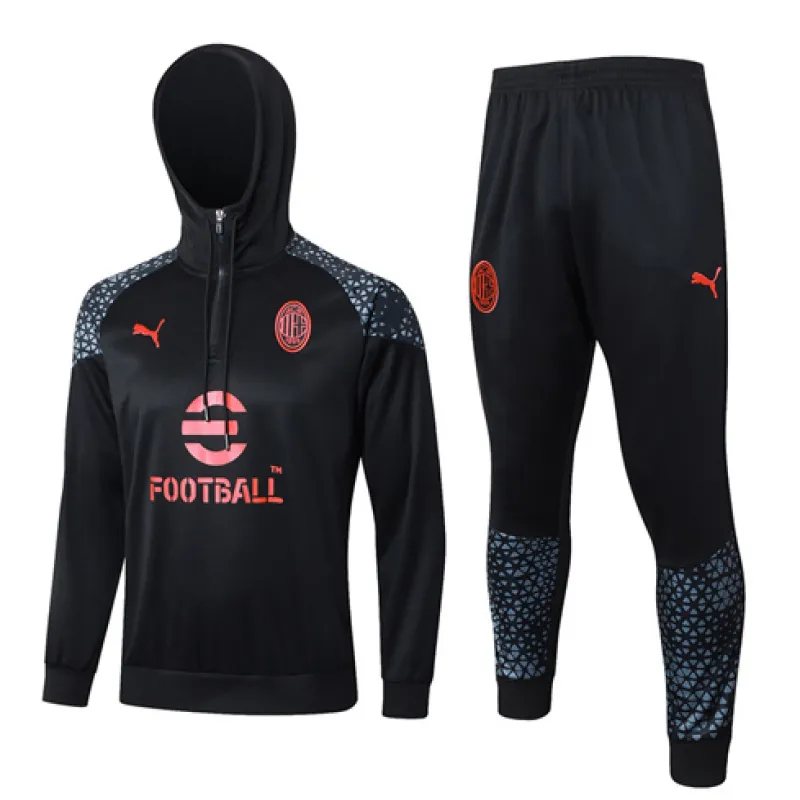 Vêtement de sport à capuche de l'AC Milan 2024/25 - Noir