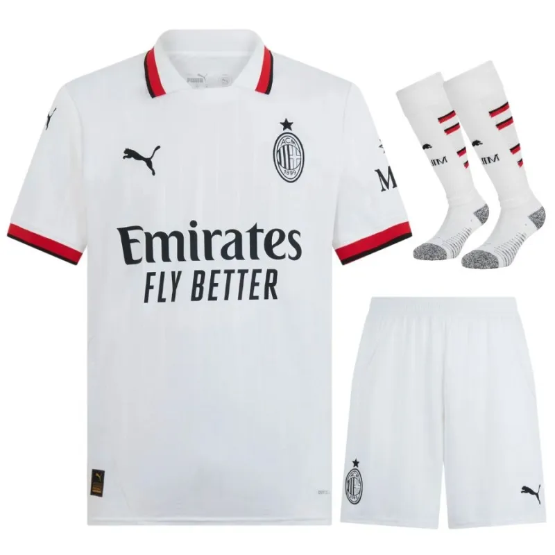 AC Milan 2024/25 Traje de camiseta infantil de fuera - Blanco