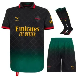 AC Milan 2024/25 Fourth Kids' Jersey Set - Black