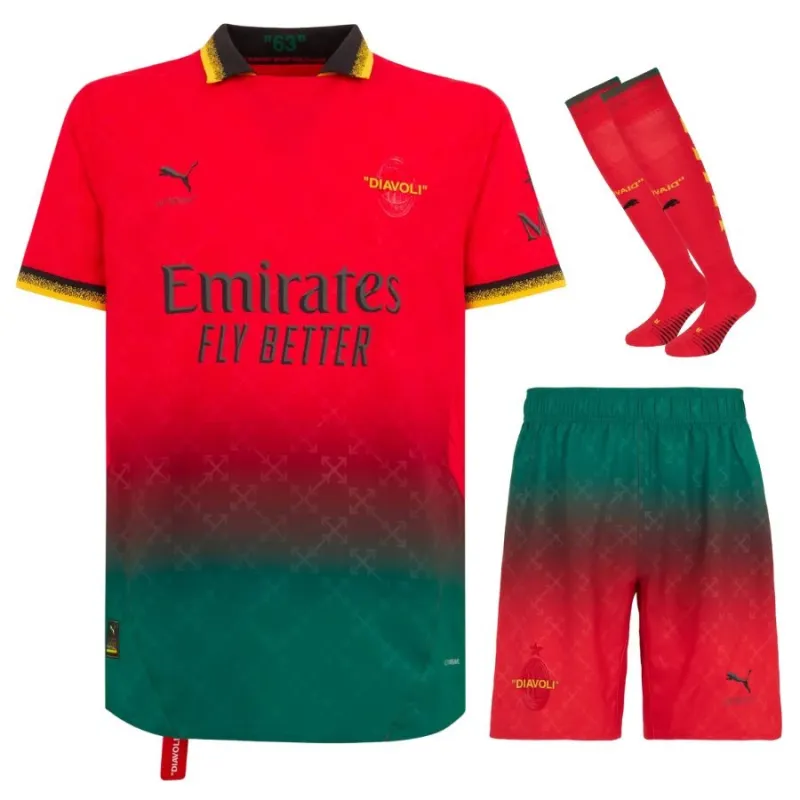 AC Milan 2024/25 Fourth Kids' Jersey Set - Red