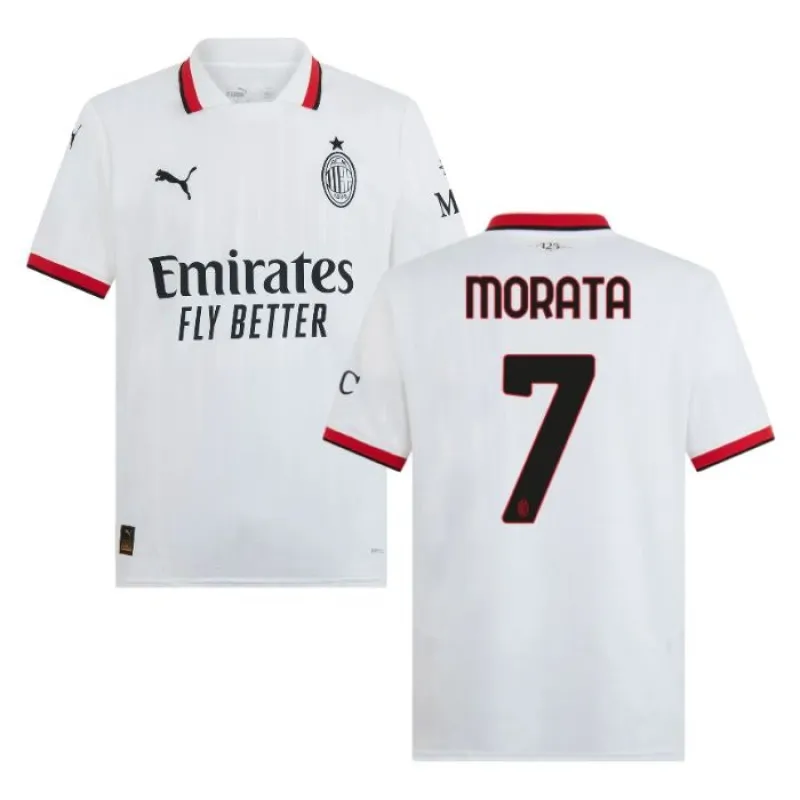 Le maillot d'extérieur de l'AC Milan 2024/25 de Morata - Blanc