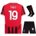 L'ensemble du maillot pour enfants du domicile de l'AC Milan 2024/25 de Theo - Noir
