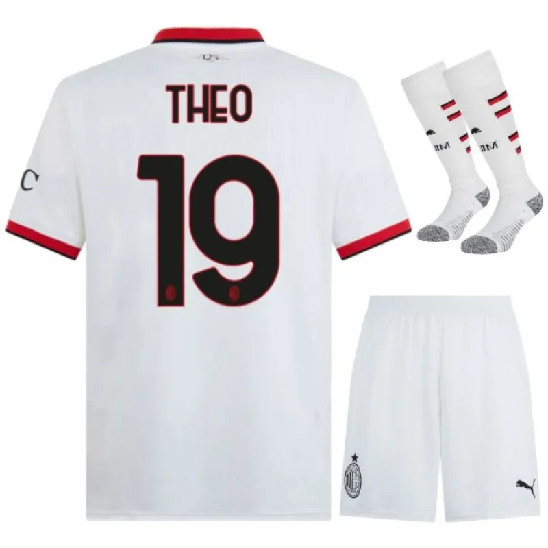 Theo's AC Milan 2024/25 Away Kids Jersey Set - White