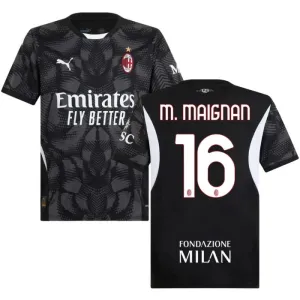 M. Maignan's AC Milan 2024/25 Home Goalkeeper Children's Jersey - Black