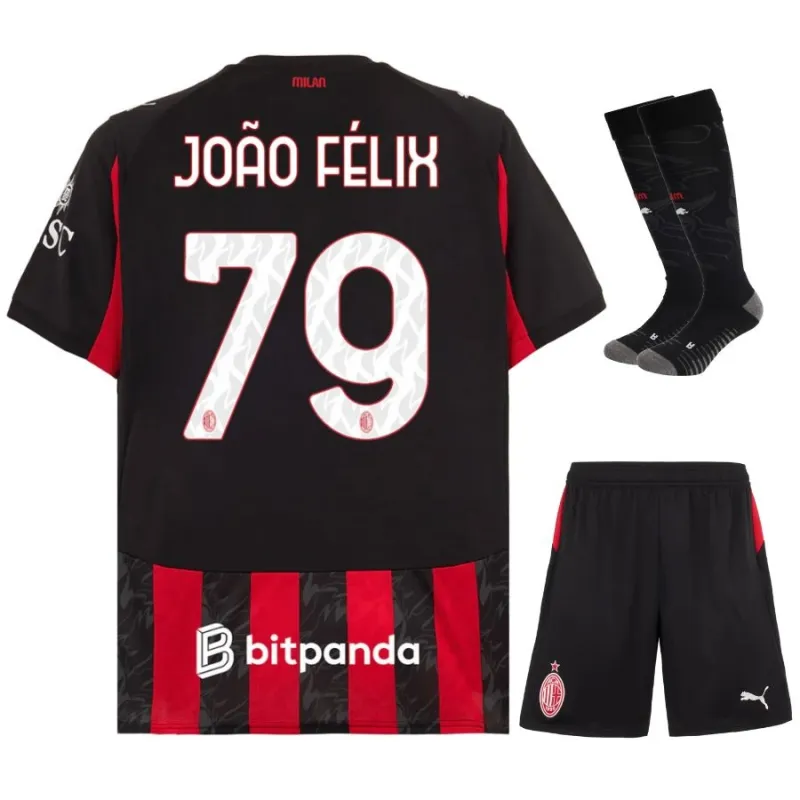 AC Mailand JOAO·FELIX Kinder-Kit 2025/26 Heimtrikot - Rot