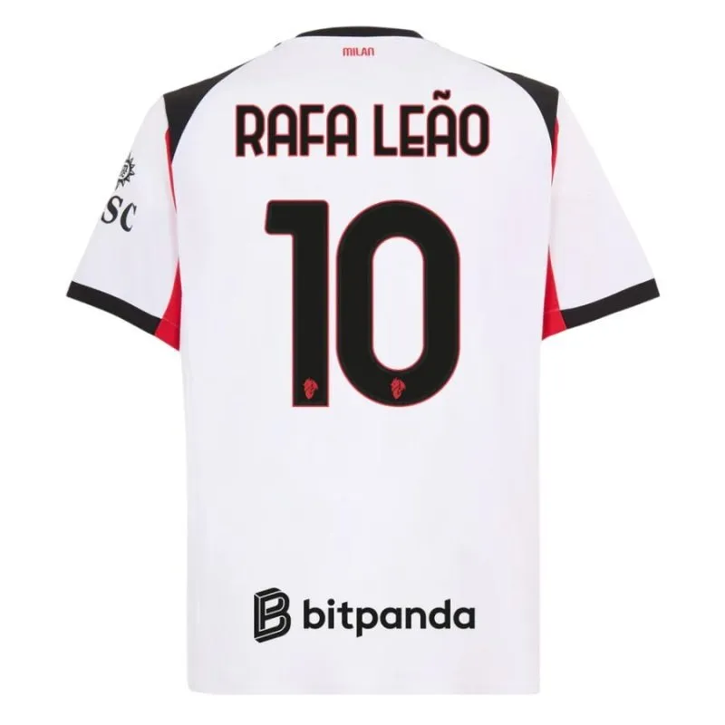 Set de camiseta infantil fuera de casa de Rafa Leão del AC Milan 2025/26 - Blanco