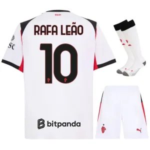 AC Milan Rafa Leão 2025/26 Kids' Away Jersey Set - White