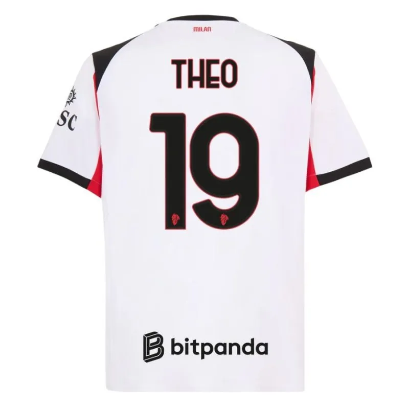 Ensemble de maillot enfant à l'extérieur de Theo de l'AC Milan 2025/26 - Blanc