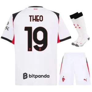 AC Milan Theo 2025/26 Kids' Away Jersey Set - White