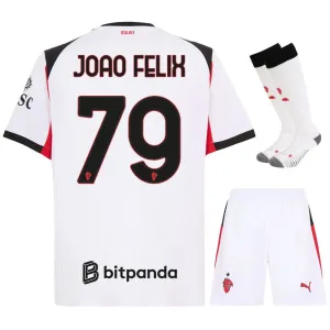AC Milan João Félix 2025/26 Kids' Away Jersey Set - White